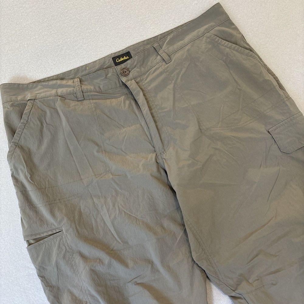 Cabelas 42x30 Khaki/Tan LIGHTWEIGHT Safari Hiking Cargo‎ Men's Pants EXCELLENT